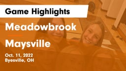 Meadowbrook  vs Maysville  Game Highlights - Oct. 11, 2022