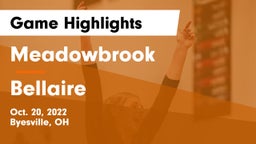 Meadowbrook  vs Bellaire  Game Highlights - Oct. 20, 2022