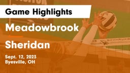 Meadowbrook  vs Sheridan  Game Highlights - Sept. 12, 2023