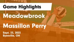 Meadowbrook  vs Massillon Perry  Game Highlights - Sept. 23, 2023