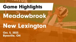 Meadowbrook  vs New Lexington  Game Highlights - Oct. 5, 2023