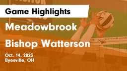 Meadowbrook  vs Bishop Watterson  Game Highlights - Oct. 14, 2023