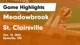 Meadowbrook  vs St. Clairsville  Game Highlights - Oct. 19, 2023