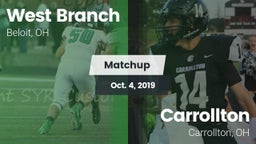 Matchup: West Branch vs. Carrollton  2019