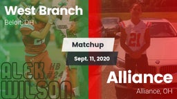 Matchup: West Branch vs. Alliance  2020