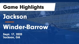 Jackson  vs Winder-Barrow  Game Highlights - Sept. 17, 2020