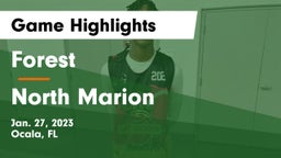 Forest  vs North Marion  Game Highlights - Jan. 27, 2023