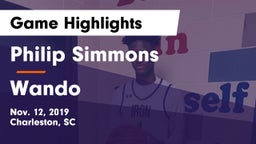 Philip Simmons  vs Wando  Game Highlights - Nov. 12, 2019