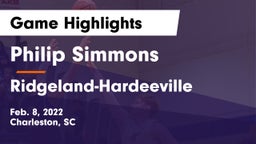 Philip Simmons  vs Ridgeland-Hardeeville Game Highlights - Feb. 8, 2022