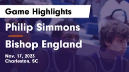 Philip Simmons  vs Bishop England  Game Highlights - Nov. 17, 2023