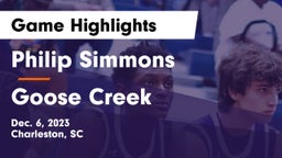Philip Simmons  vs Goose Creek  Game Highlights - Dec. 6, 2023