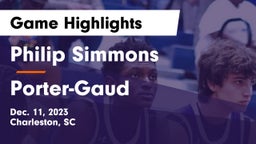 Philip Simmons  vs Porter-Gaud  Game Highlights - Dec. 11, 2023