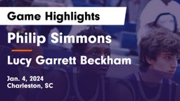 Philip Simmons  vs Lucy Garrett Beckham  Game Highlights - Jan. 4, 2024