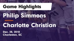 Philip Simmons  vs Charlotte Christian  Game Highlights - Dec. 28, 2018