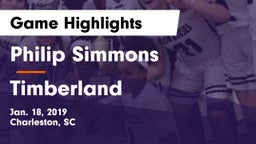 Philip Simmons  vs Timberland  Game Highlights - Jan. 18, 2019