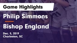 Philip Simmons  vs Bishop England  Game Highlights - Dec. 5, 2019