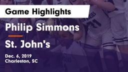Philip Simmons  vs St. John's  Game Highlights - Dec. 6, 2019