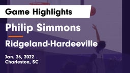 Philip Simmons  vs Ridgeland-Hardeeville Game Highlights - Jan. 26, 2022