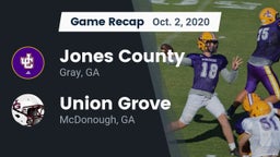 Recap: Jones County  vs. Union Grove  2020