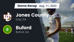 Recap: Jones County  vs. Buford  2022