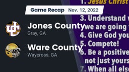 Recap: Jones County  vs. Ware County  2022