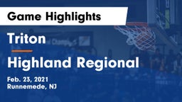 Triton  vs Highland Regional  Game Highlights - Feb. 23, 2021