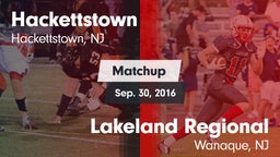 Matchup: Hackettstown vs. Lakeland Regional  2016