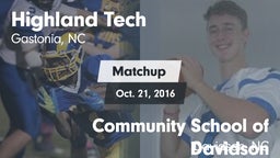 Matchup: Highland Tech vs. Community School of Davidson 2016