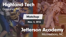 Matchup: Highland Tech vs. Jefferson Academy  2016