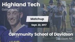 Matchup: Highland Tech vs. Community School of Davidson 2017