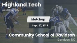 Matchup: Highland Tech vs. Community School of Davidson 2019