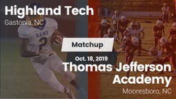 Matchup: Highland Tech vs. Thomas Jefferson Academy  2019
