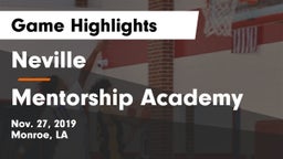 Neville  vs Mentorship Academy  Game Highlights - Nov. 27, 2019