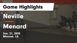 Neville  vs Menard  Game Highlights - Jan. 21, 2020