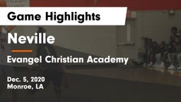 Neville  vs Evangel Christian Academy  Game Highlights - Dec. 5, 2020