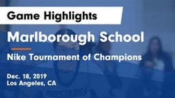 Marlborough School vs Nike Tournament of Champions Game Highlights - Dec. 18, 2019