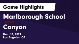 Marlborough School vs Canyon Game Highlights - Dec. 16, 2021