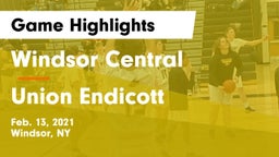 Windsor Central  vs Union Endicott Game Highlights - Feb. 13, 2021
