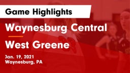 Waynesburg Central  vs West Greene  Game Highlights - Jan. 19, 2021