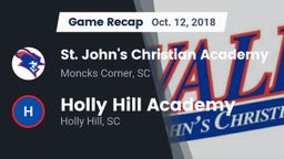 Recap: St. John's Christian Academy  vs. Holly Hill Academy  2018