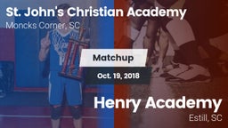 Matchup: St. John's Christian vs. Henry Academy  2018