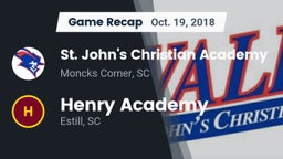 Recap: St. John's Christian Academy  vs. Henry Academy  2018