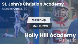 Matchup: St. John's Christian vs. Holly Hill Academy 2019