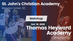Matchup: St. John's Christian vs. Thomas Heyward Academy  2020