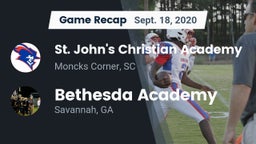 Recap: St. John's Christian Academy  vs. Bethesda Academy 2020