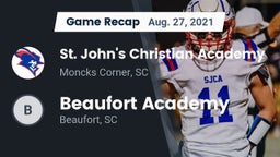Recap: St. John's Christian Academy  vs. Beaufort Academy 2021