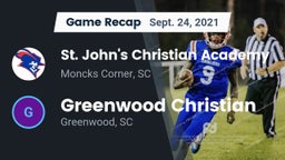 Recap: St. John's Christian Academy  vs. Greenwood Christian  2021