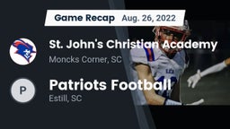 Recap: St. John's Christian Academy  vs. Patriots Football 2022