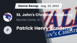 Recap: St. John's Christian Academy  vs. Patrick Henry Academy 2023