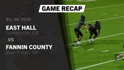 Recap: East Hall  vs. Fannin County  2016